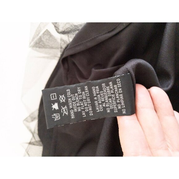 Vintage 2000s Off-Shoulder Blue & Black Glitter Lace Lined Dress S Prom - Picture 8 of 14